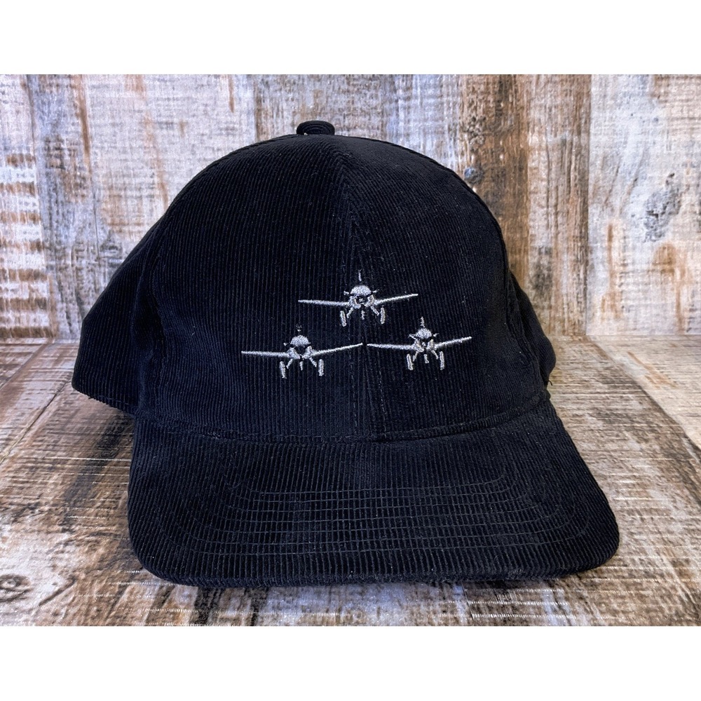 Aviate Corduroy Black Adjustable Hat Planes